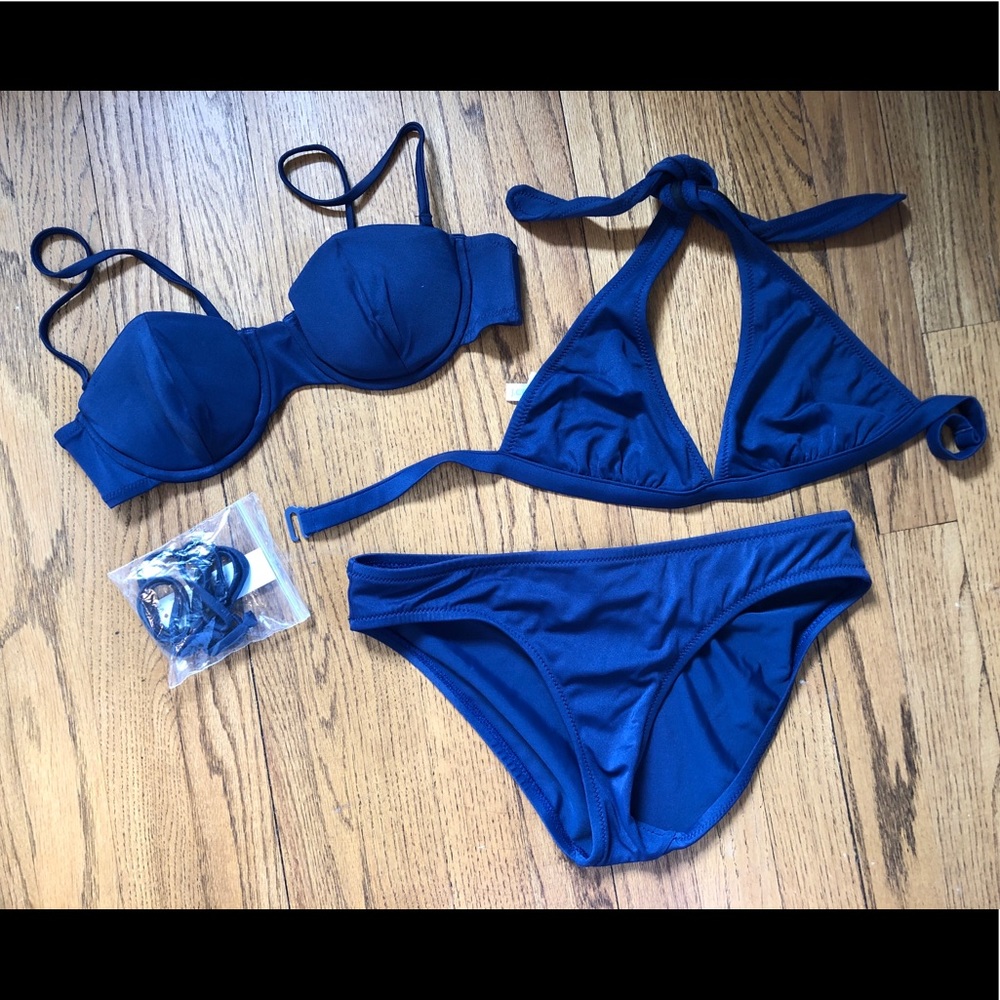 JCrew Navy Blue Bikini Set- Small